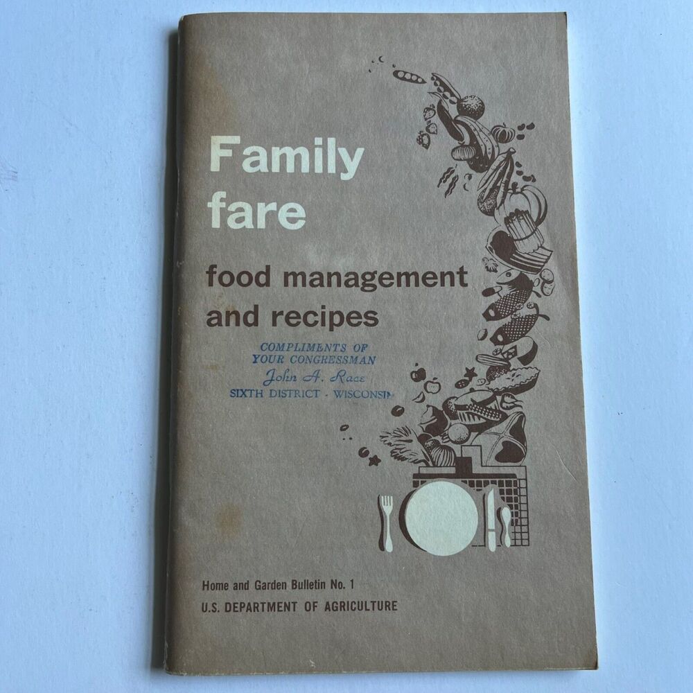 Vintage 1966 Cookbook Family Fare Food Management and Recipes Paperback